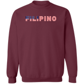 Filipino with US Flag Embedded Unisex Crewneck Pullover Sweatshirt